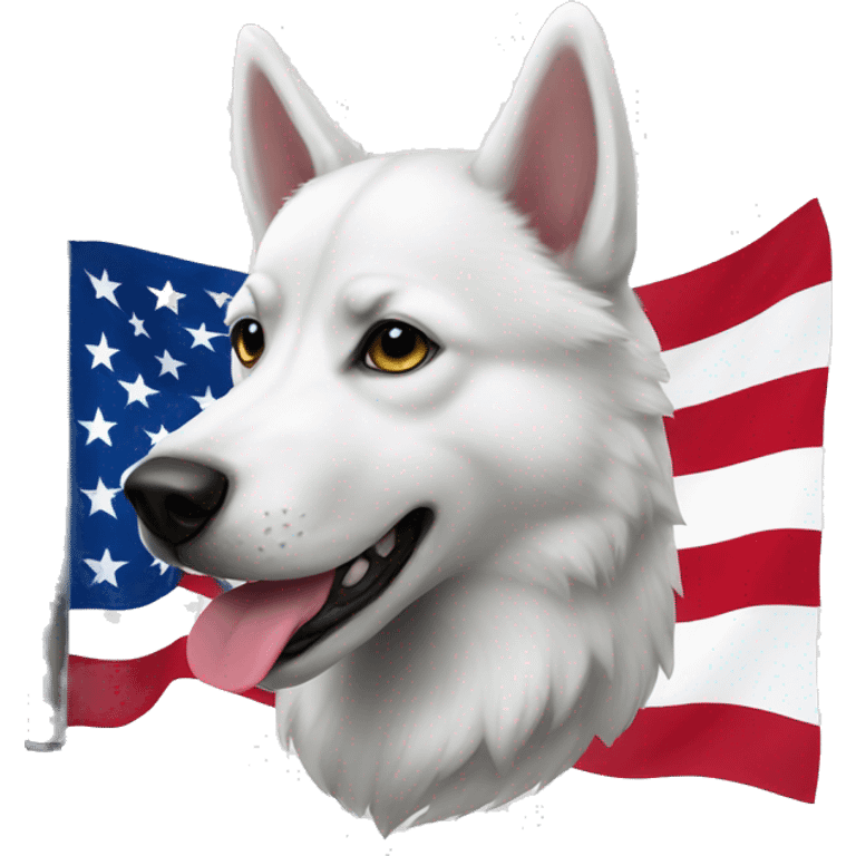 White husky American flag emoji