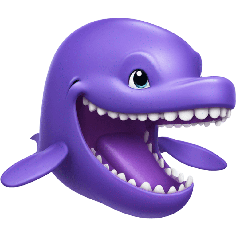 purple whale swimming with open mouth emoji