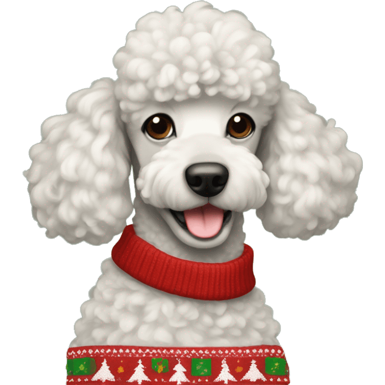 Poodle in Christmas sweater  emoji