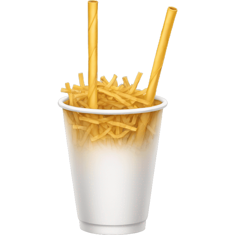 a golden straw in a cup emoji