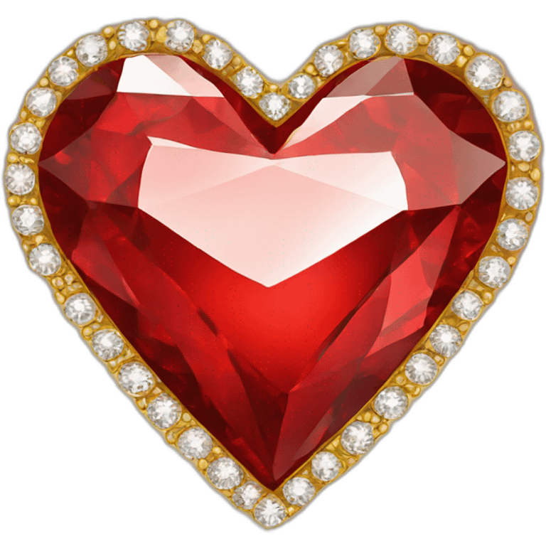 Red heart diamond with gold border emoji