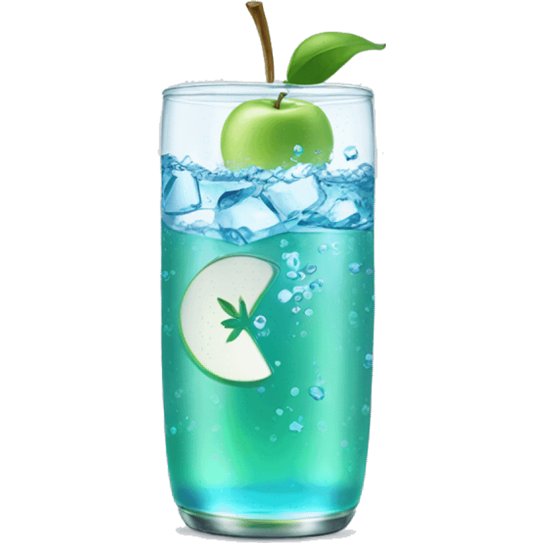 sparkling water with apple emoji