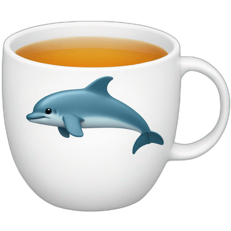 tea mug with dolfin emoji