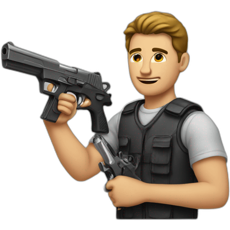 man fixing a gun emoji