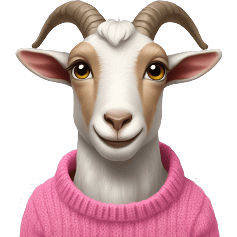 Goat wearing pink sweater with pink bow  emoji