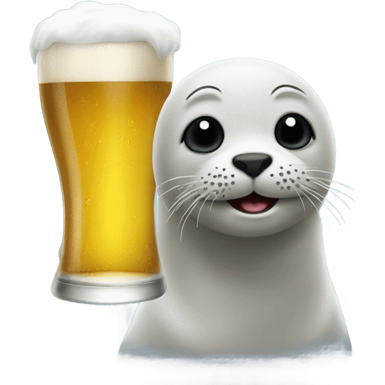 HAPPY seal drinks beer hair emoji