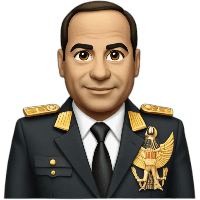 Egyptian President Al Sisi in a suit with egyptian flag emoji