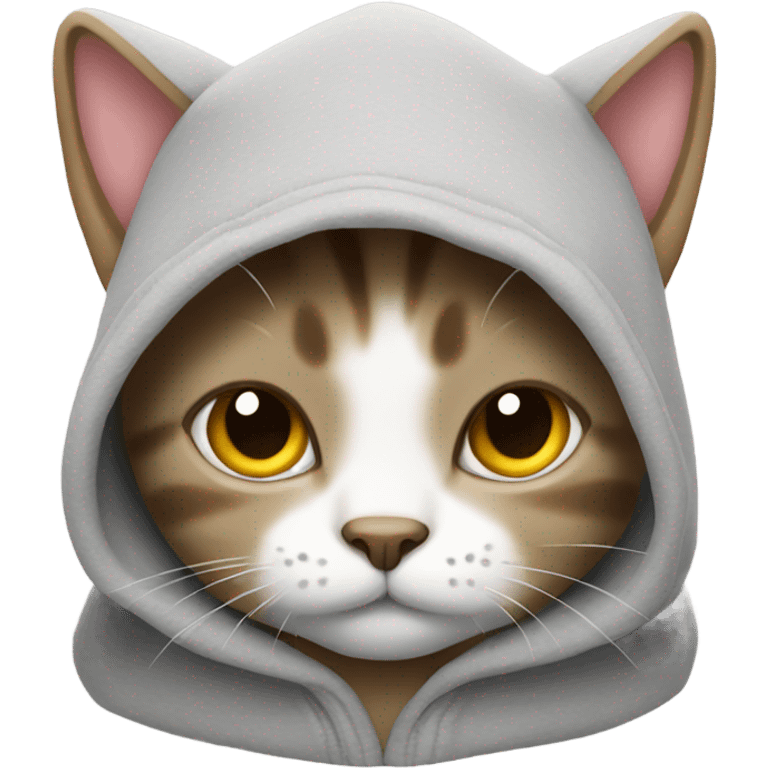 Cat wearing a hoodie emoji