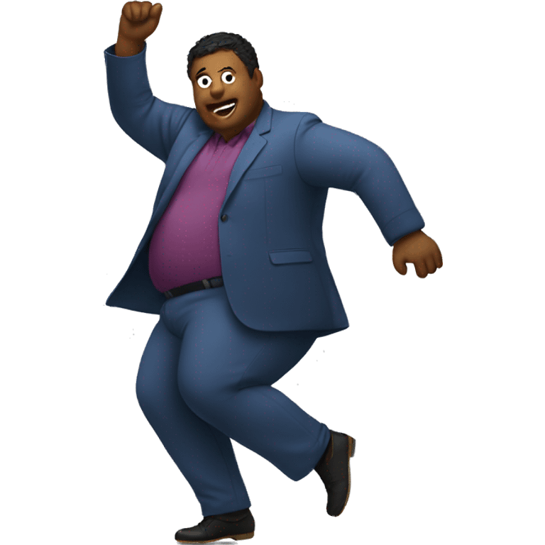 silly overweight men dancing  emoji