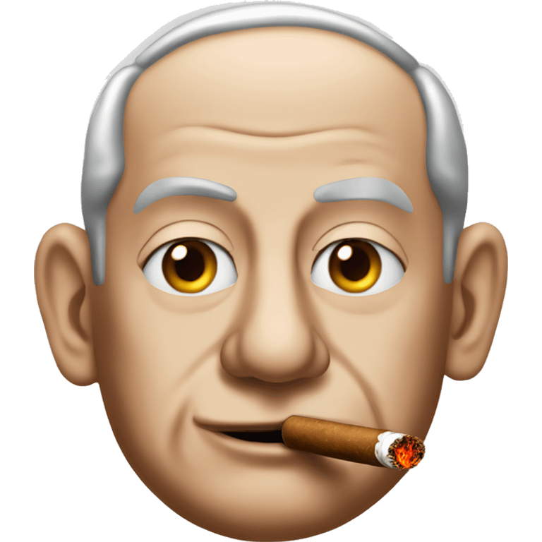 Benjamin Netanyahu smokes a cigar emoji