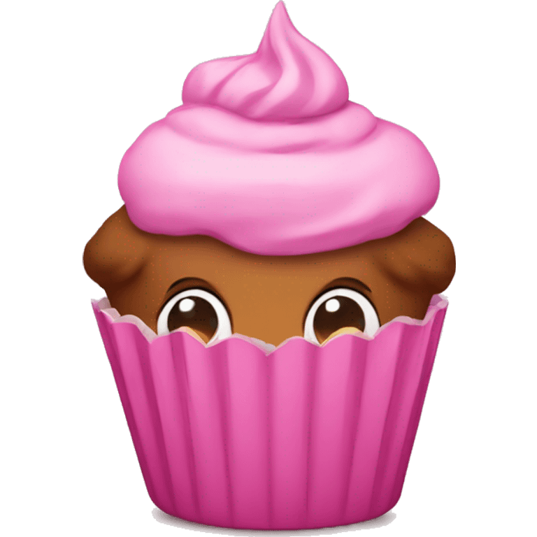 Pink cupcake emoji