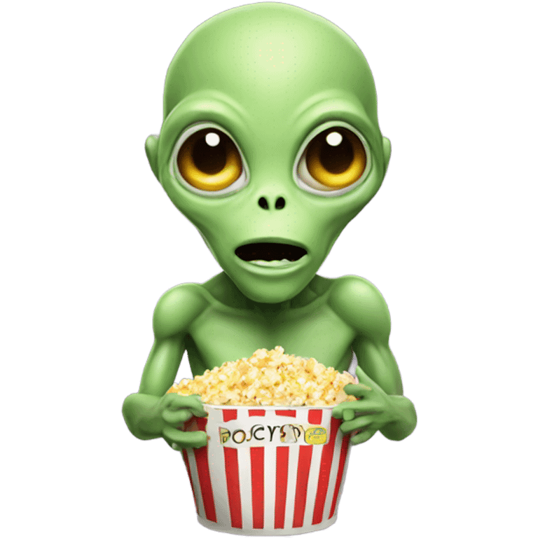 Alien with popcorn emoji