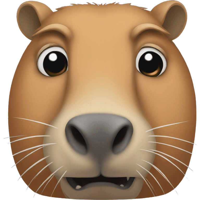 a capybara staring in fear emoji