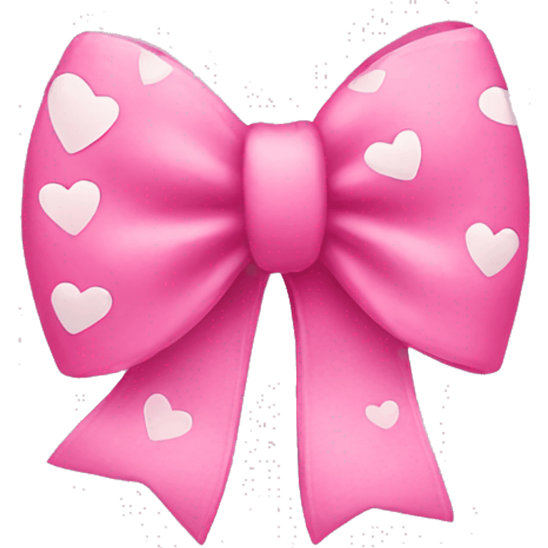 pink bow with hearts emoji