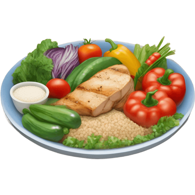 plate of healthy food emoji