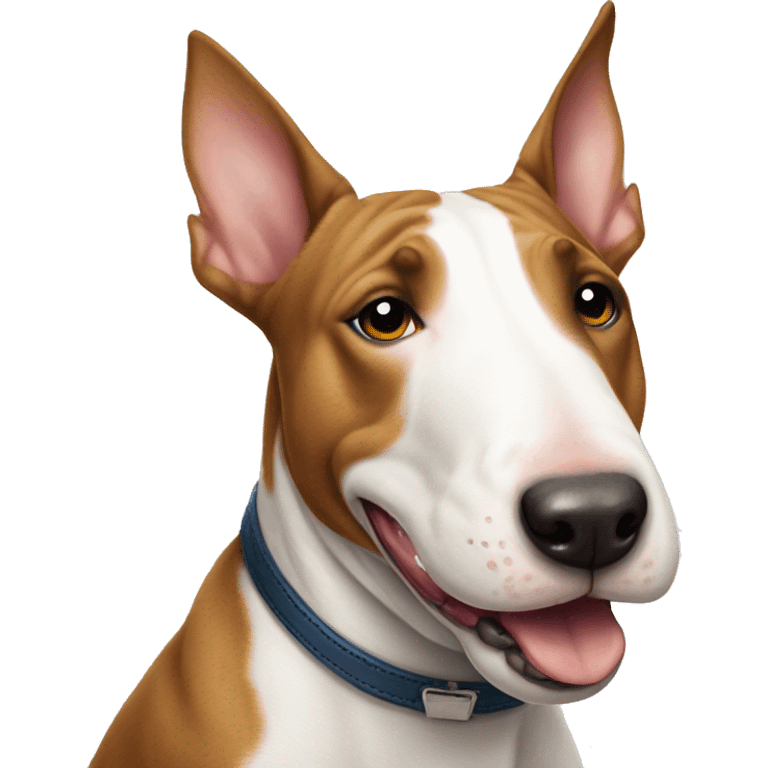 bull terrier making kissy face emoji