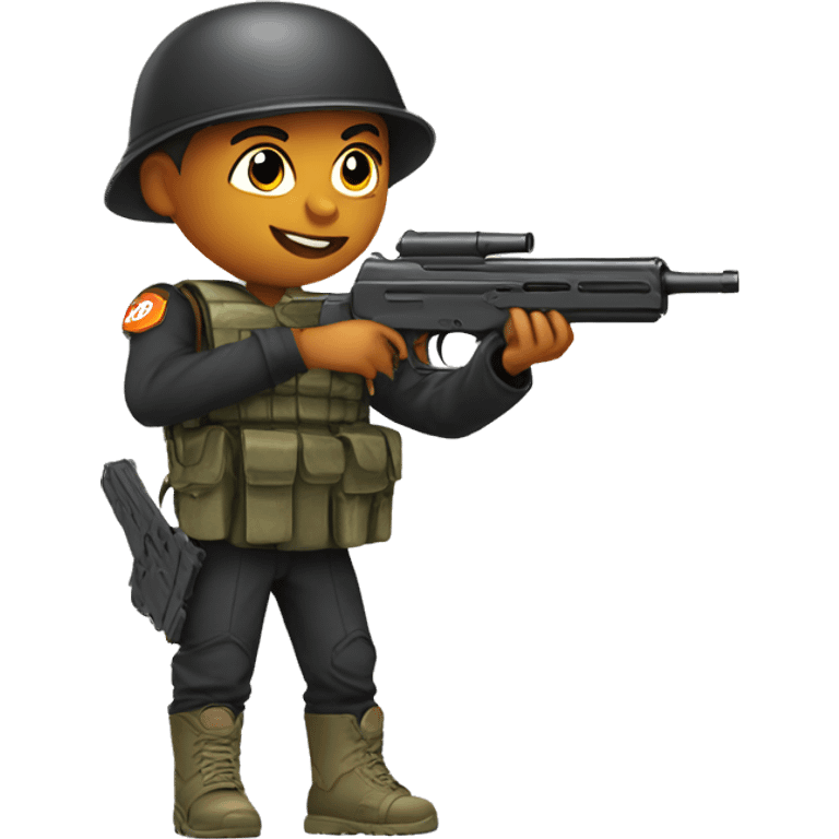 Kid soldier with nerf gun emoji