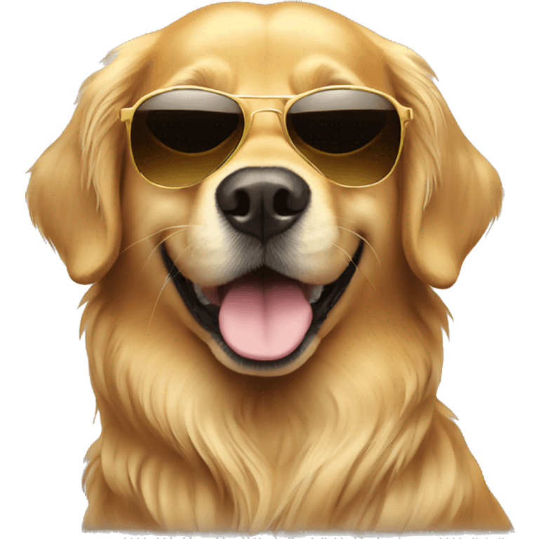 golden retriever with sunglasses emoji