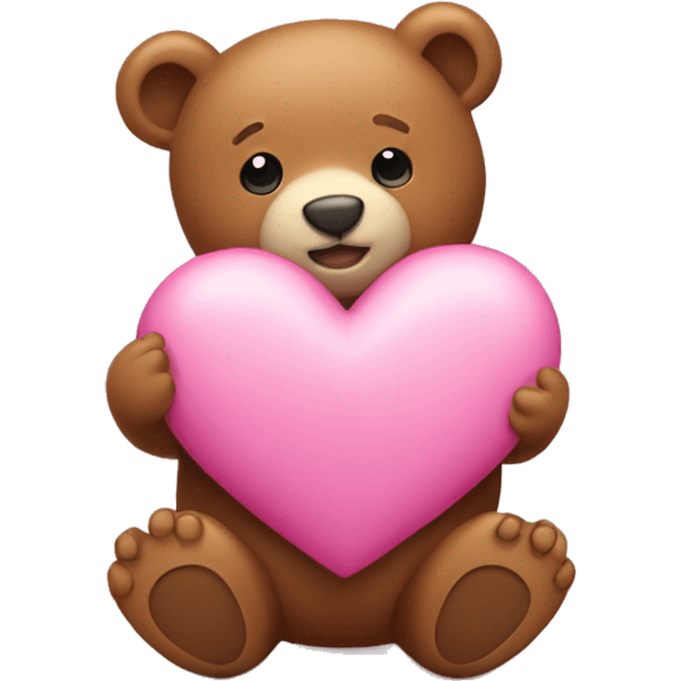 Pink heart with bear  emoji