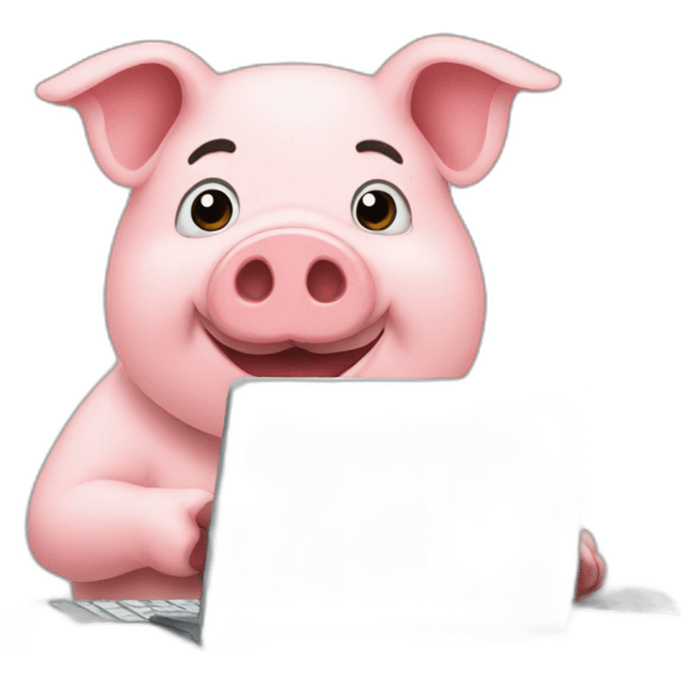 pig at a computer emoji