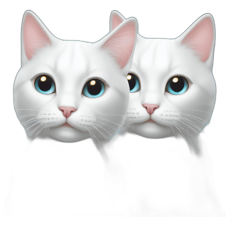 two white cats with laser beams emoji