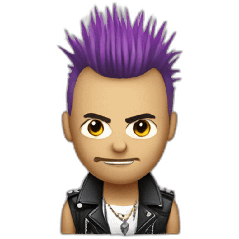 punk rock star with mohawk hair style emoji