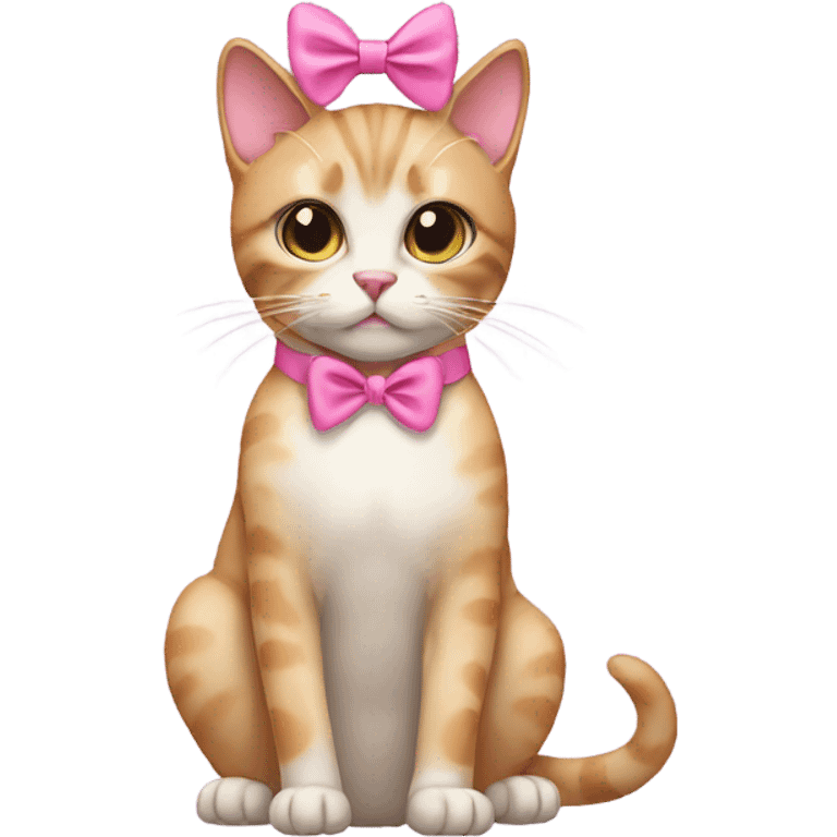 Cat wearing a pink bow  emoji