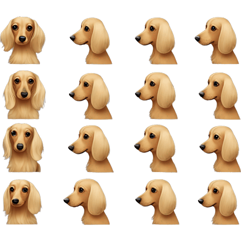 blonde long hair dachshund  emoji