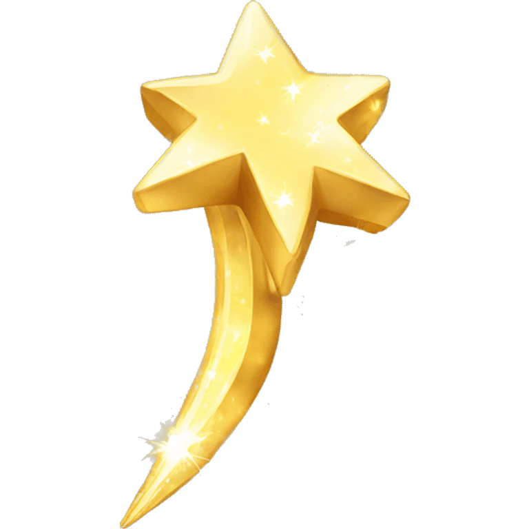 Golden sparkling shooting star emoji