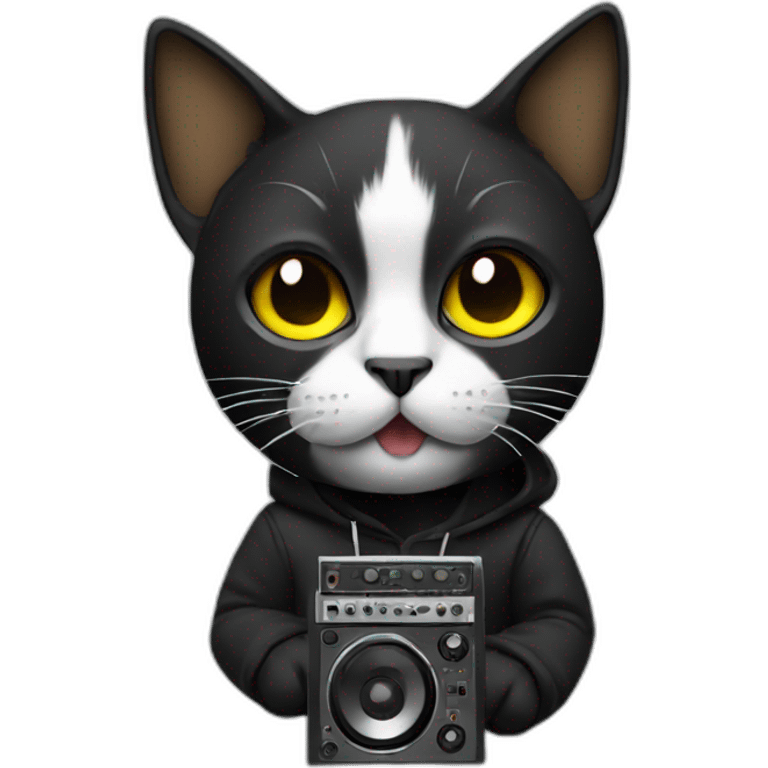 black DJ CAT emoji