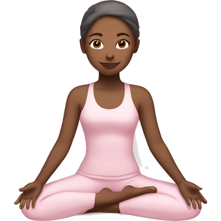 yoga girl wearing light pink  emoji