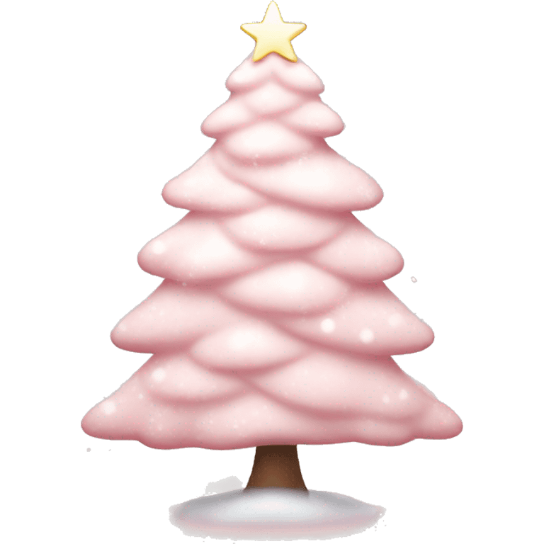 light pink aesthetic christmas tree with snow emoji