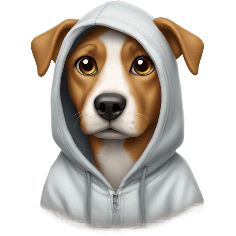 Dog wearing hoodie emoji