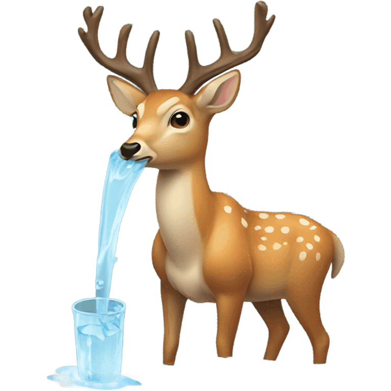 deer drinking water with its head lowered emoji