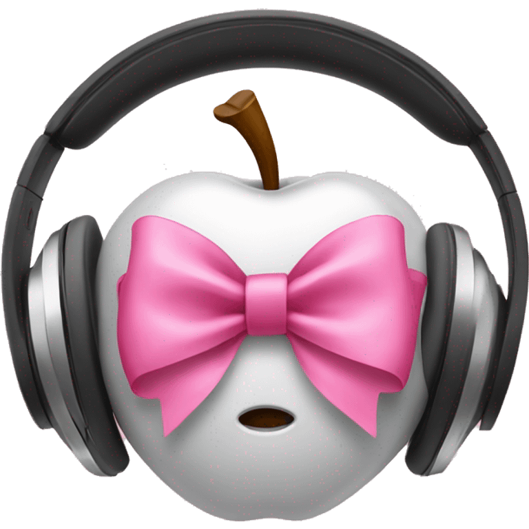 apple headphones with pink bows emoji