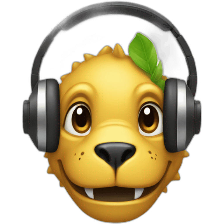 Dinasour with headphones emoji