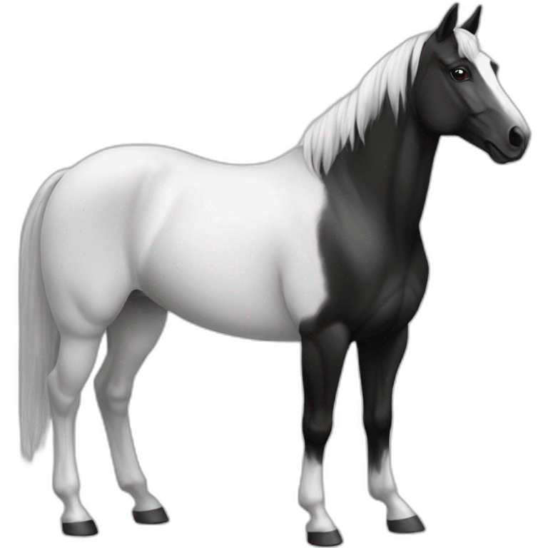 Horse white and black emoji