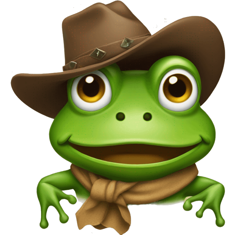 Frog with a cowboy hat  emoji