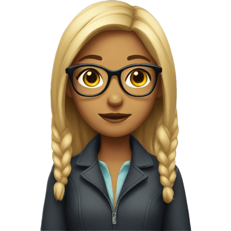 A girl with glasses  emoji