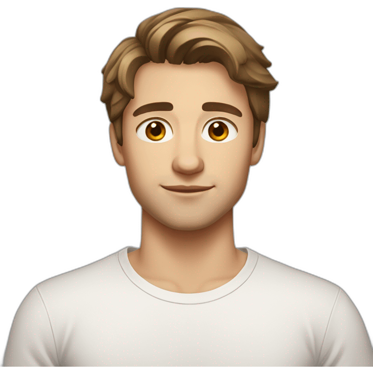 22 years old, Russian guy, shoulder-length brown hair, white T-shirt emoji