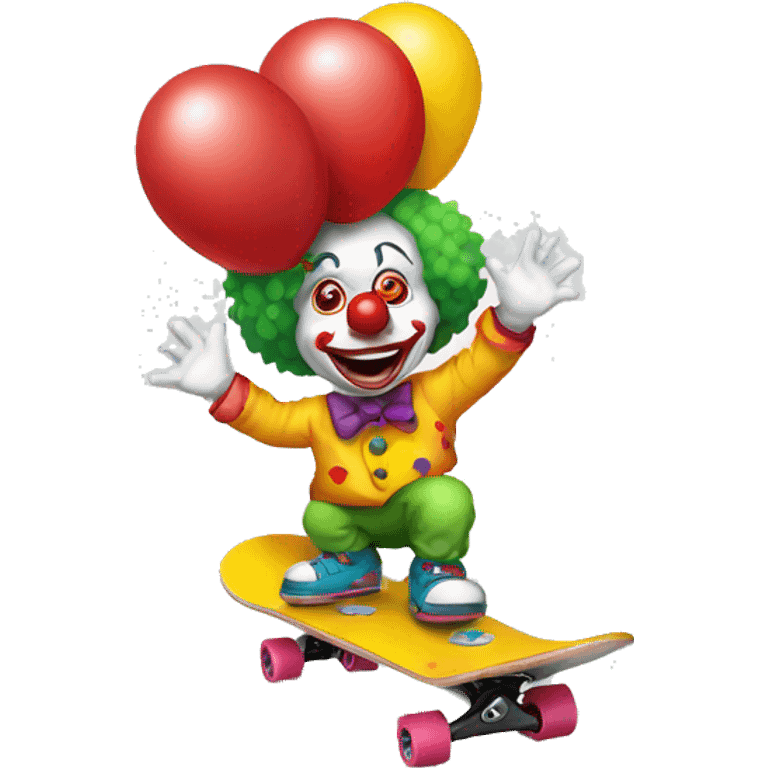 clown skateboard emoji