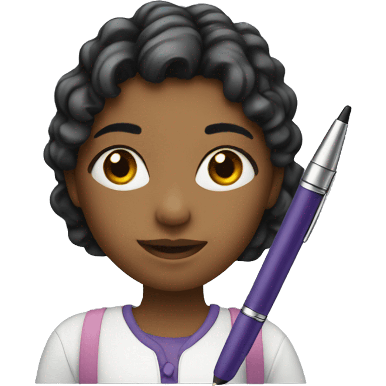 girl with a pen emoji