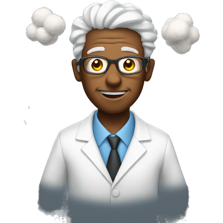 science man with cotton emoji