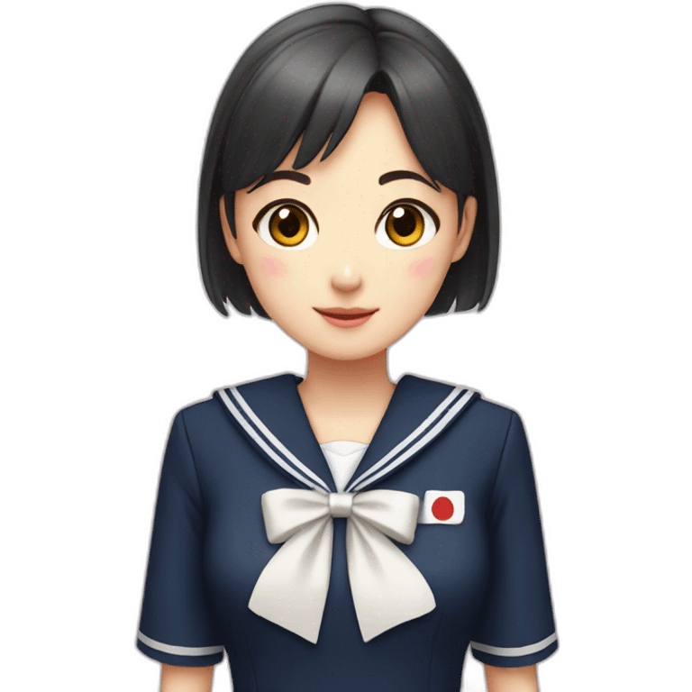 japanese school girl wears sailor uniform emoji