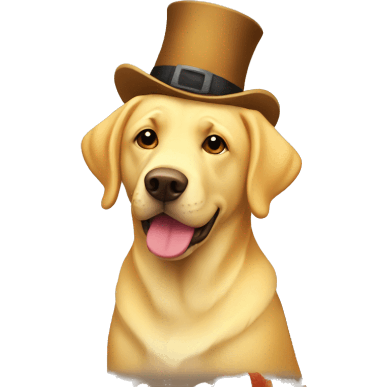 Yellow lab at thanksgiving emoji