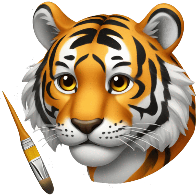 tiger with paintbrush emoji