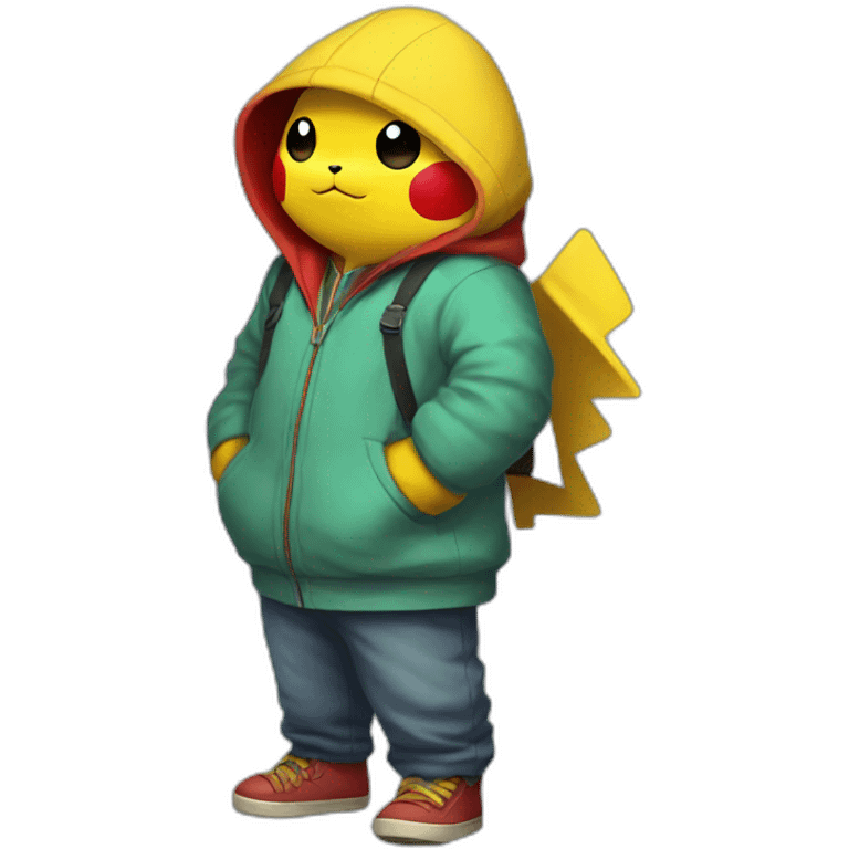 Pikachu in outfit of Eric Cartman emoji