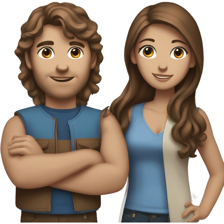 a blue-eyed, brown-haired couple emoji