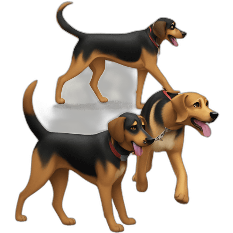 coonhound and German shepherd mix dog walking emoji