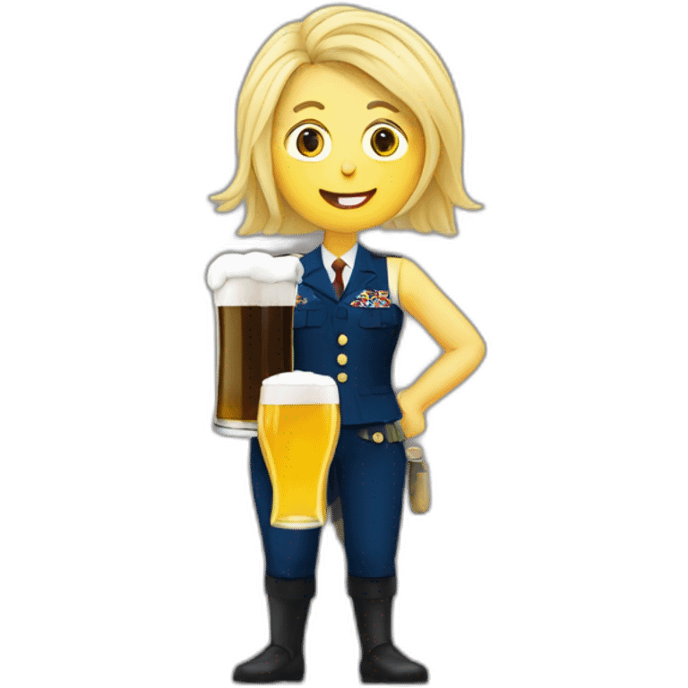 Marine lepen avec une bière emoji